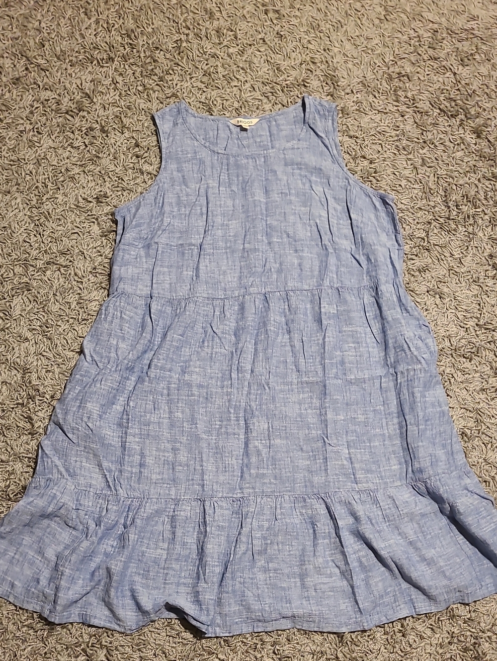 Briggs New York Light Blue Linen Midi Dress
